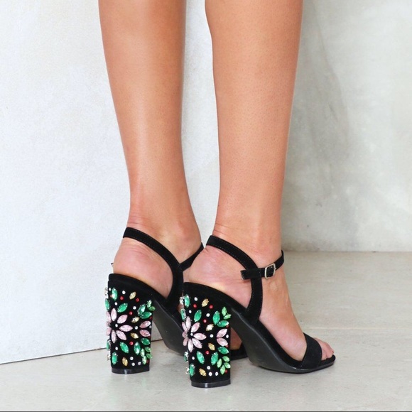 Nasty Gal Shoes - Another Jewel In Your Crown Embellished BlockHeels